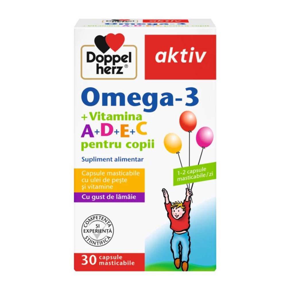 Omega 3 Vitamina A+D+E+C pentru Copii 30 capsule Doppelherz