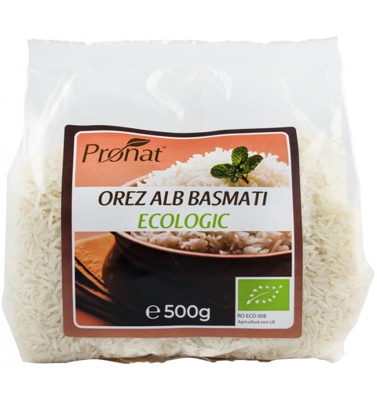 Orez Alb Basmati Bio 500 grame Pronat