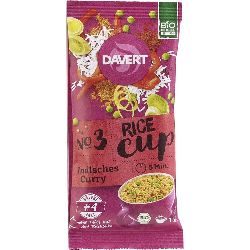 Orez Indian cu Curry Cup Bio 67gr Davert