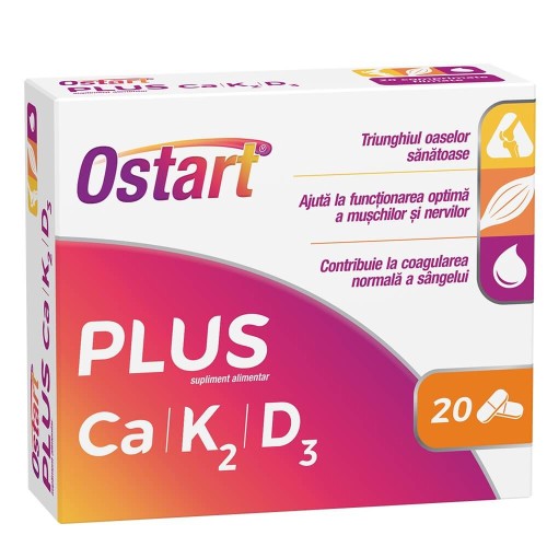 Ostart Plus Ca+K2+D3 20 capsule Fiterman