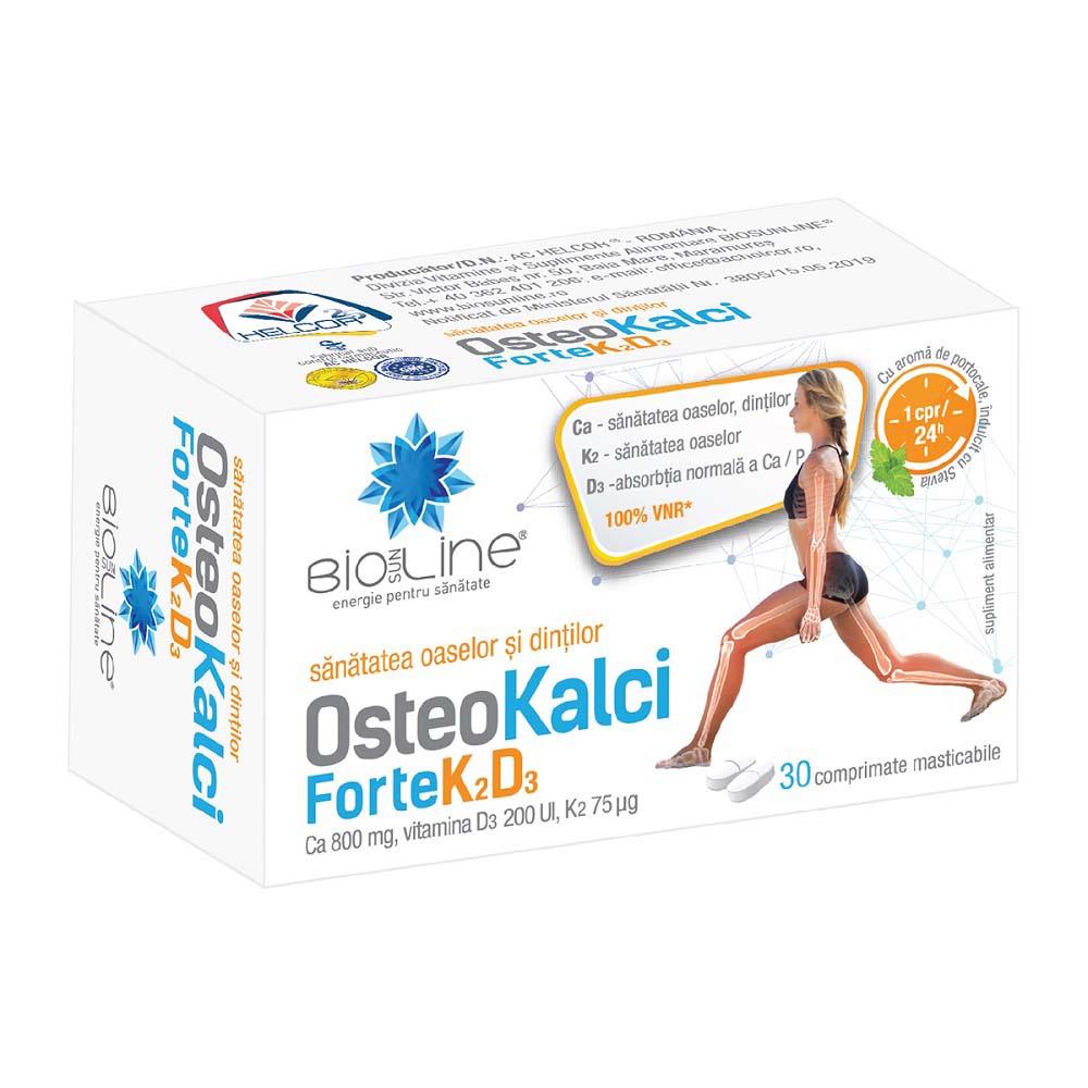 Osteo Kalci Forte K2D3 BioSunLine 30 comprimate masticabile Helcor