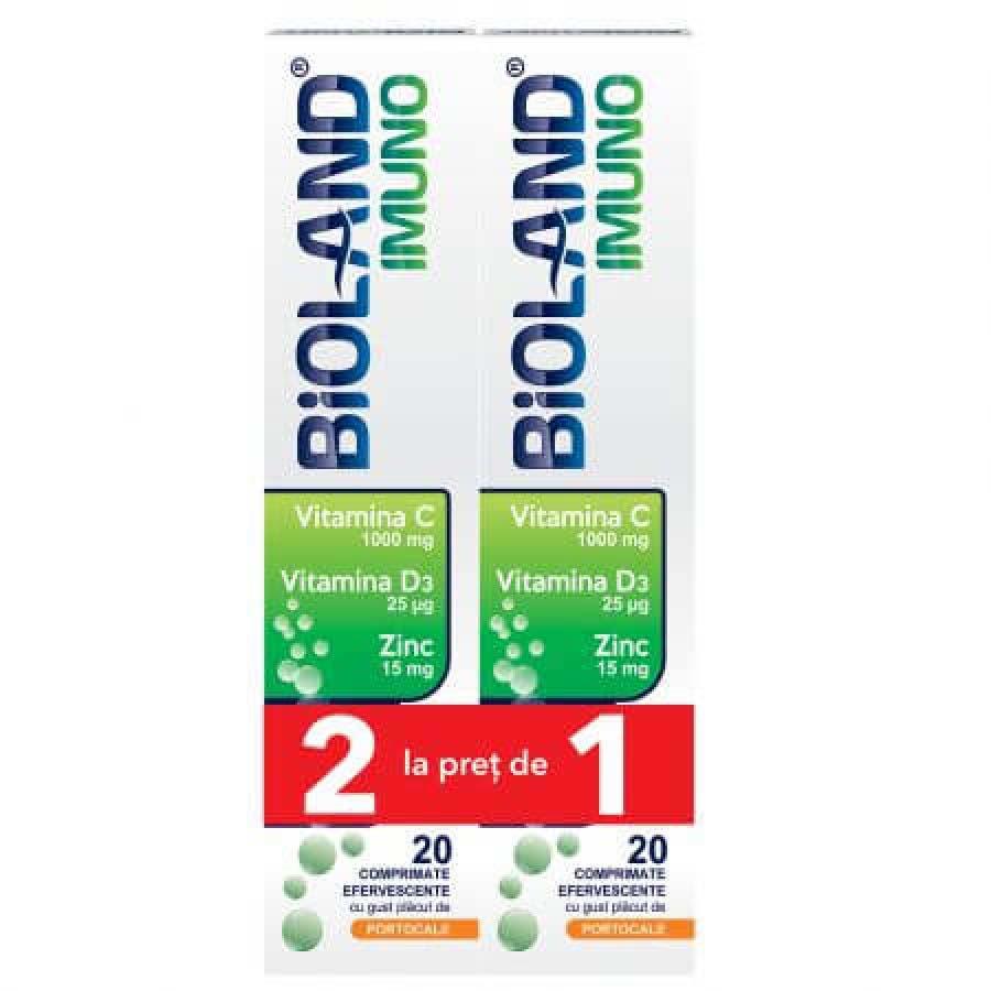Pachet Bioland Imuno Vitamina C 40 comprimate efervescente Biofarm