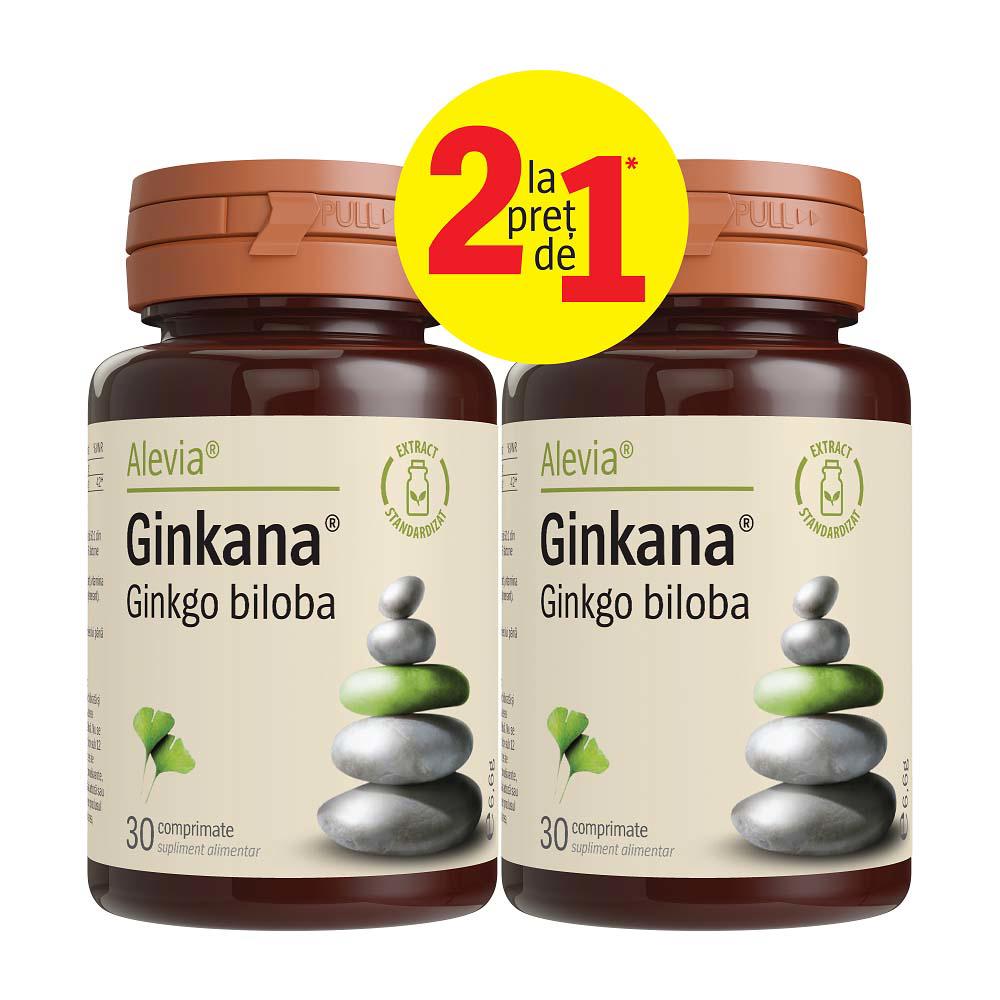 Pachet Ginkgo Biloba (Ginkana) 40mg Alevia 30cpr