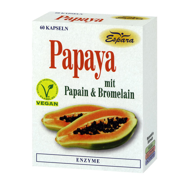 Papaya cu Papaina si Bromelaina 60 capsule Espara
