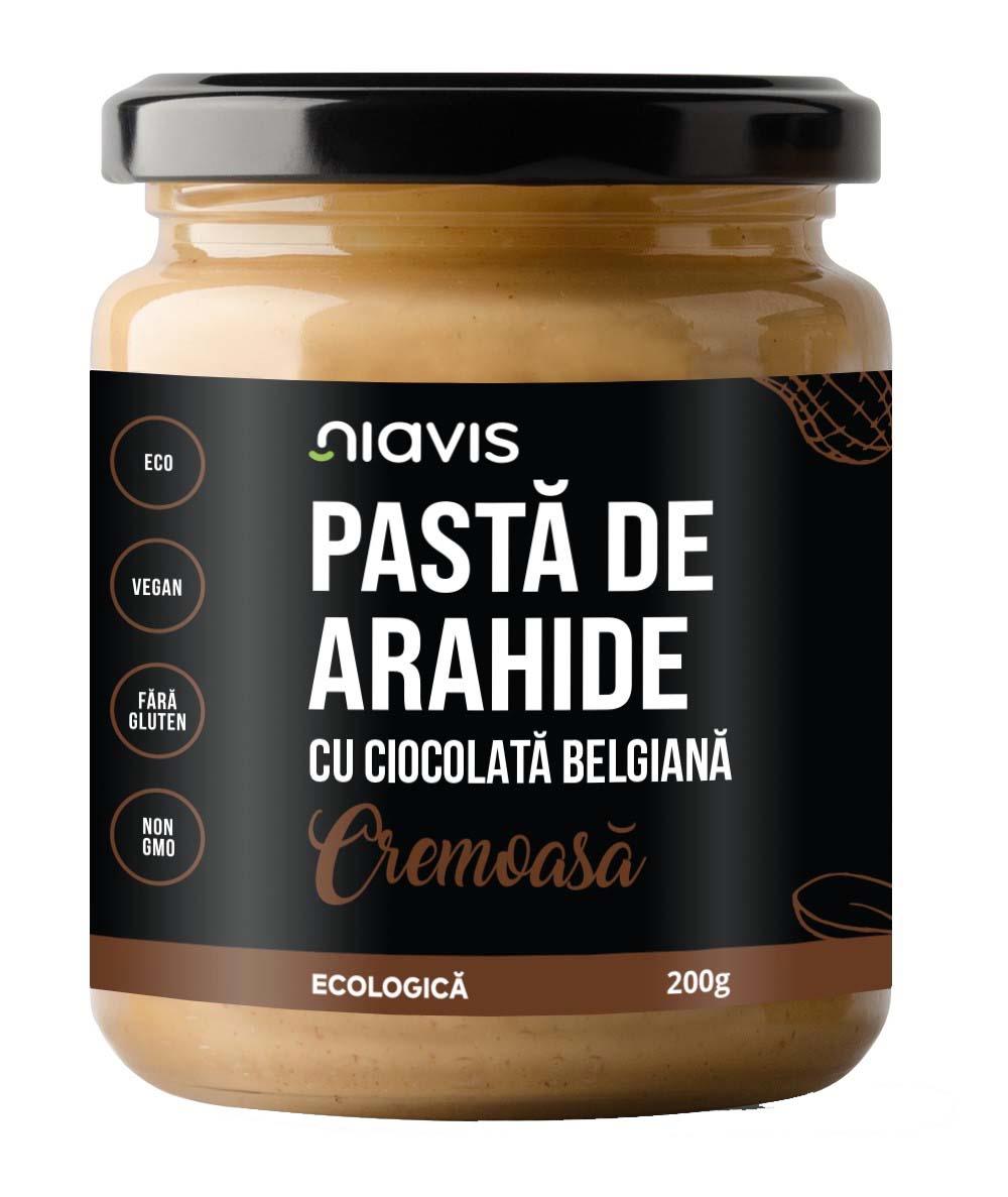 Pasta de Arahide cu Ciocolata Belgiana Cremoasa Ecologica 200 grame Niavis