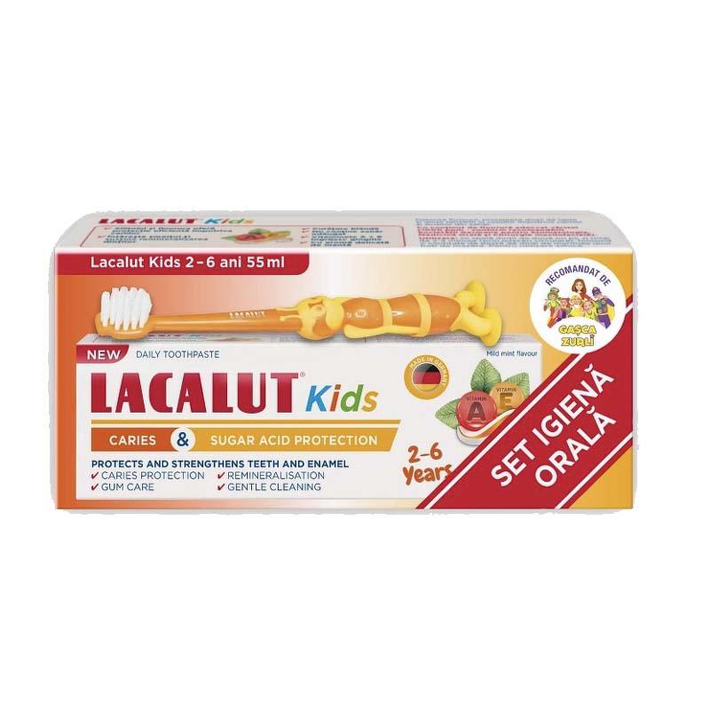 Pasta de Dinti Lacalut Kids 2-6 Ani cu Periuta 55 mililitri Lacalut