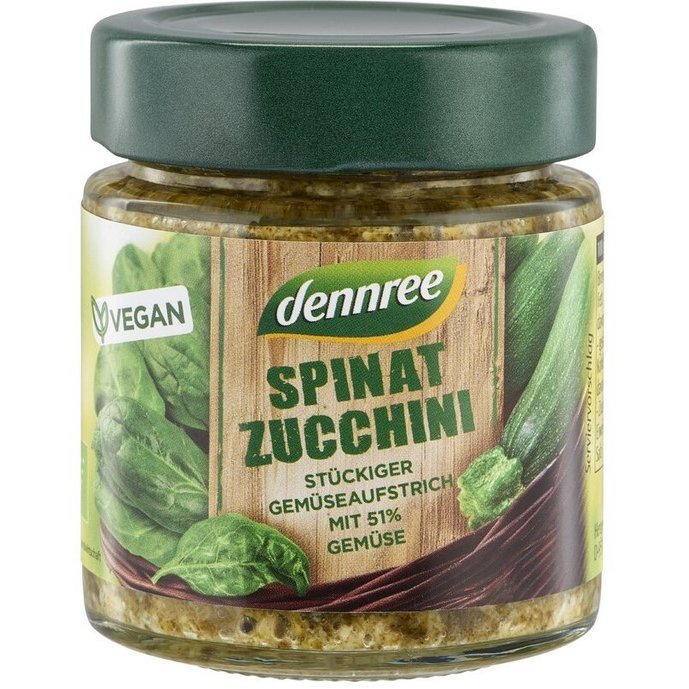 Pasta de Legume cu Spanac si Zucchini Bio 120 grame Dennree