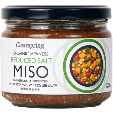 Pasta de Miso Nepasteurizat cu Continut Redus de Sare Bio 270 grame Clearspring