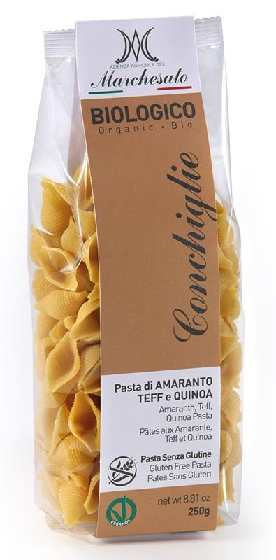 Paste Conchiglie din Amarant, Teff si Quinoa Fara Gluten Bio Marchesato 250gr