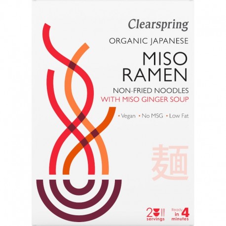 Paste din Grau cu Supa Miso cu Ghimbir Bio Miso Ramen 210 grame Clearspring