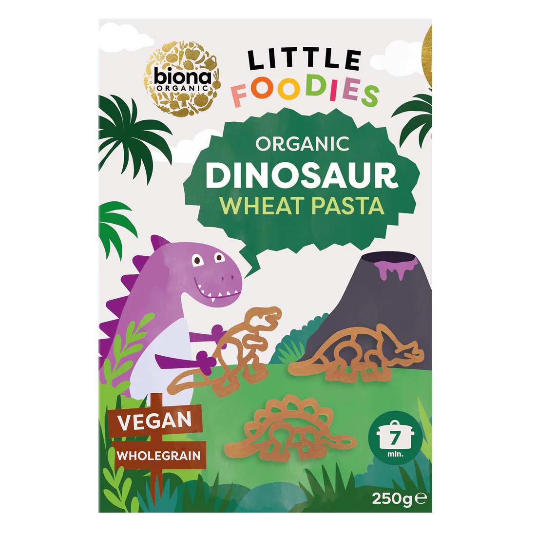 Paste Dinozauri din Grau Integral pentru Copii Eco 250 grame Biona