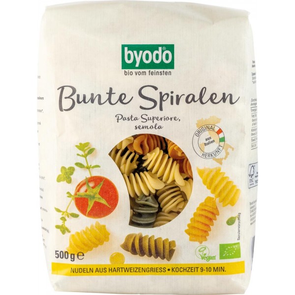 Paste Spirale Colorate Bio 500gr Byodo