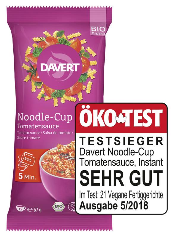 Paste Spirale cu Sos de Rosii Noodle Cup Bio 67gr Davert