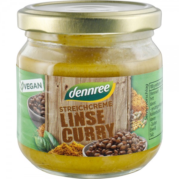 Pate Bio Vegetal cu Linte si Curry Dennree 180gr