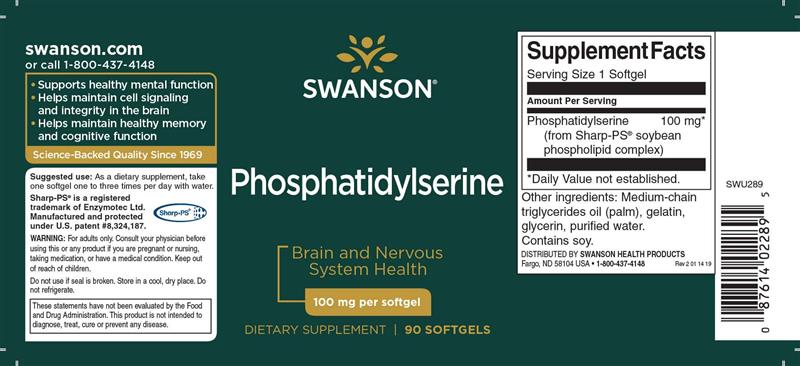 Phosphatidylserine 100 miligrame 90 capsule Swanson