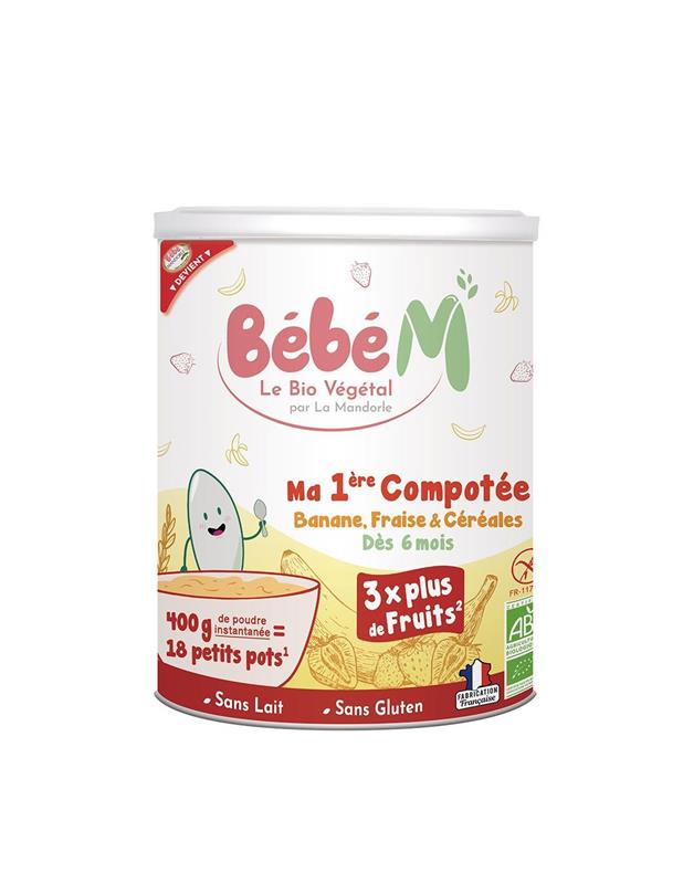 Piure de Fructe cu Cereale pentru Bebelusi Bio de la 6 Luni 400 grame La Mandorle