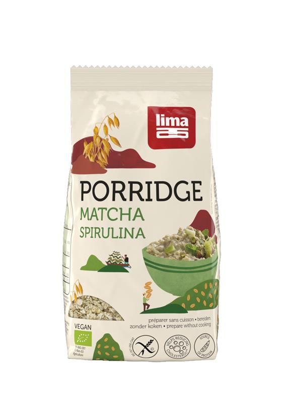 Porridge Express cu Matcha si Spirulina Fara Gluten Bio 350gr Lima