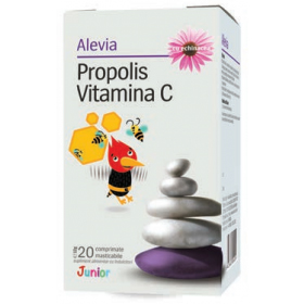 Propolis Vitamina C cu Echinacea Junior Alevia 20cpr