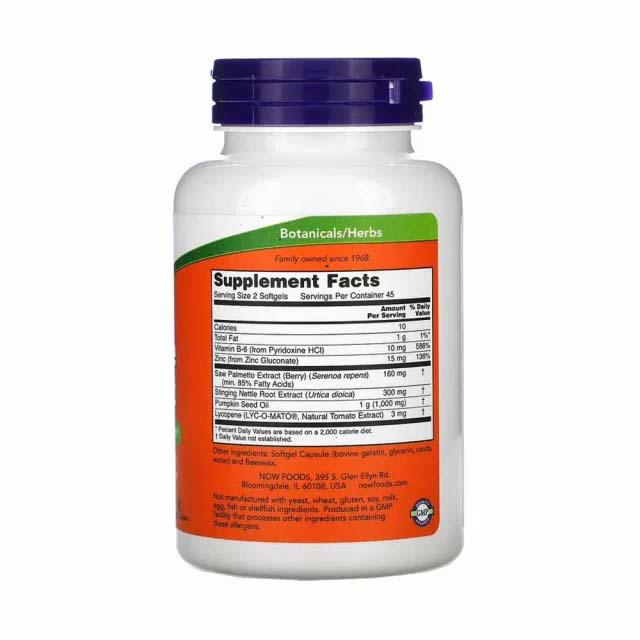 Prostate Support 90 softgels Prostata Now Foods