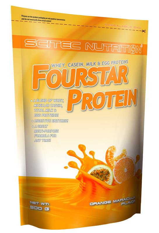 Proteina din Zer FourStar Protein Aroma Portocala cu Maracuja 500 grame Scitec Nutrition
