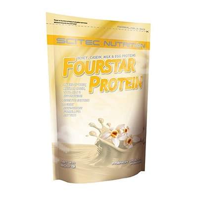 Proteina din Zer FourStar Protein Aroma Vanilie Franceza 500 grame Scitec Nutrition