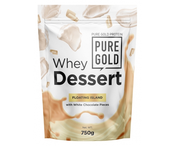 Proteine din Zer cu Bucati de Ciocolata Floating Island Whey Dessert 750 grame Pure Gold Protein