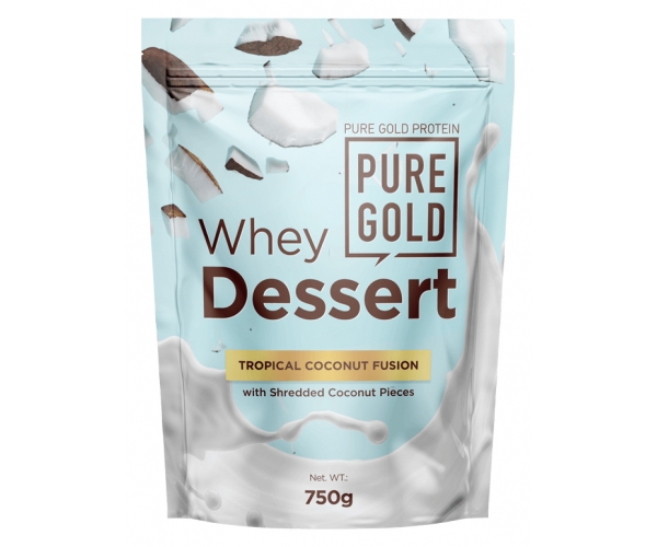 Proteine din Zer cu Bucati de Ciocolata Tropical Coconut Fusion Whey Dessert 750 grame Pure Gold Protein