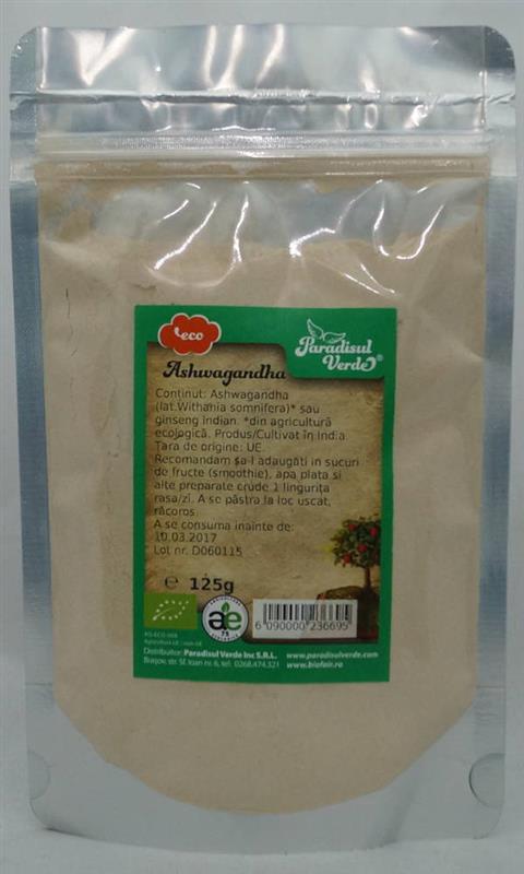 Pudra Ashwaganda Eco Paradisul Verde 125gr