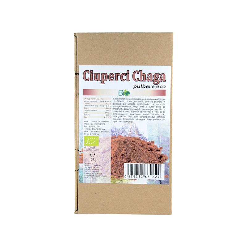 Pulbere Ciuperci Chaga Bio 125 grame Deco Italia