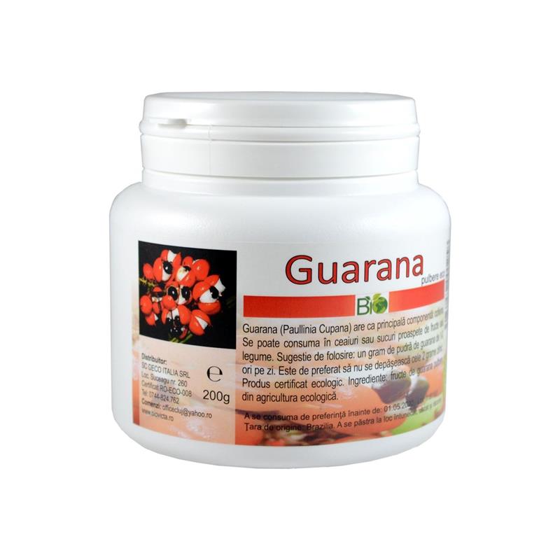 Pulbere Guarana Bio 200 grame Deco Italia