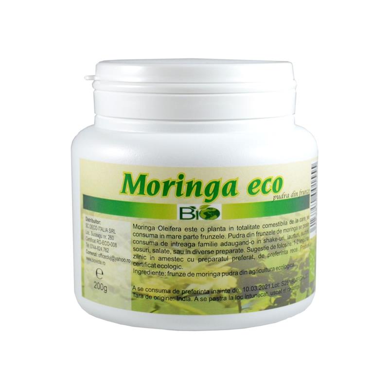 Pulbere Moringa Bio 200 grame Deco Italia