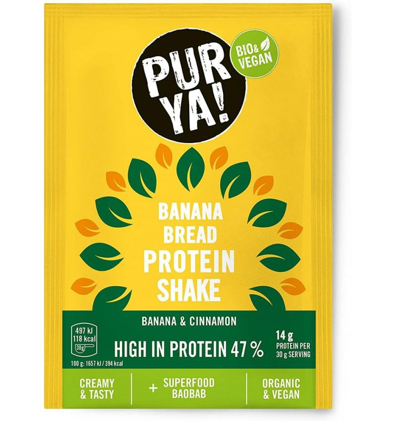 Pulbere pentru Shake Proteic cu Banane si Scortisoara 47% Proteina Bio 30 grame Pur Ya