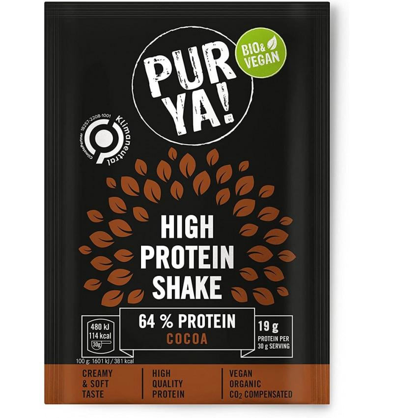 Pulbere pentru Shake Proteic cu Cacao Eco 64% Proteina 30 grame Pur Ya