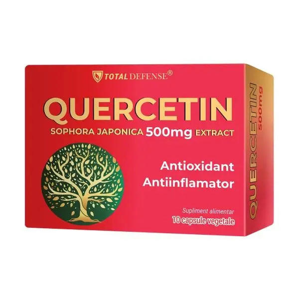 QUERCETIN 500 miligrame Antiinflamator Puternic Antioxidant Natural 10 capsule Cosmo Pharm