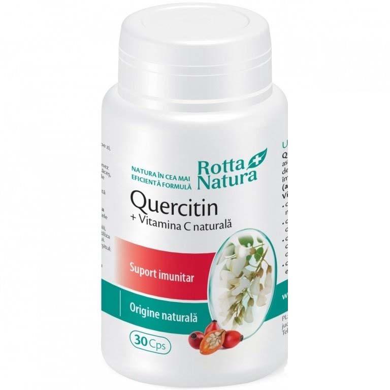 Quercetin cu Vitamina C Naturala 30 capsule Rotta Natura