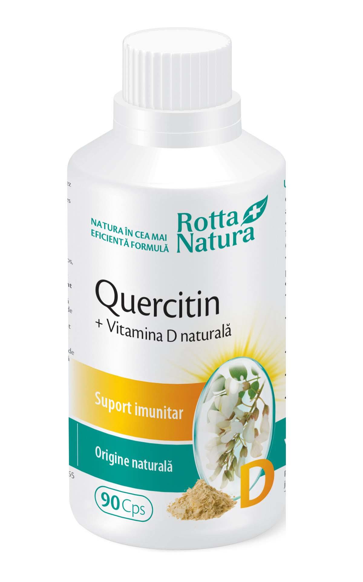 Quercetin cu Vitamina D Naturala 90 capsule Rotta Natura