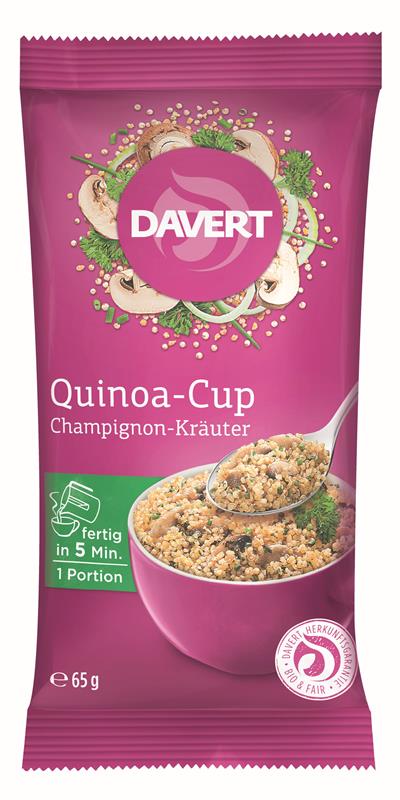 Quinoa cu Ciuperci si Ierburi Cup Bio 65gr Davert