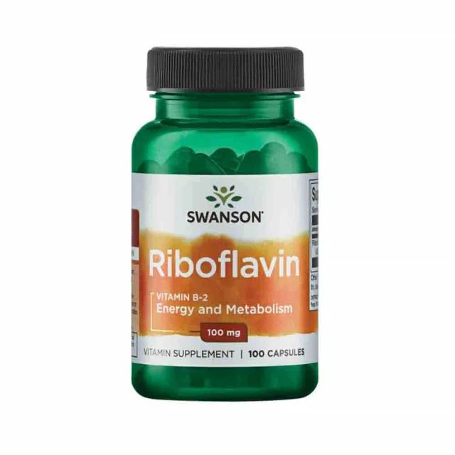 Riboflavin Vitamin B2 (Riboflavina) 100 miligrame 100 capsule Swanson