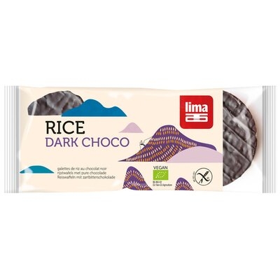 Rondele din Orez Expandat cu Ciocolata Neagra Bio 100gr Lima