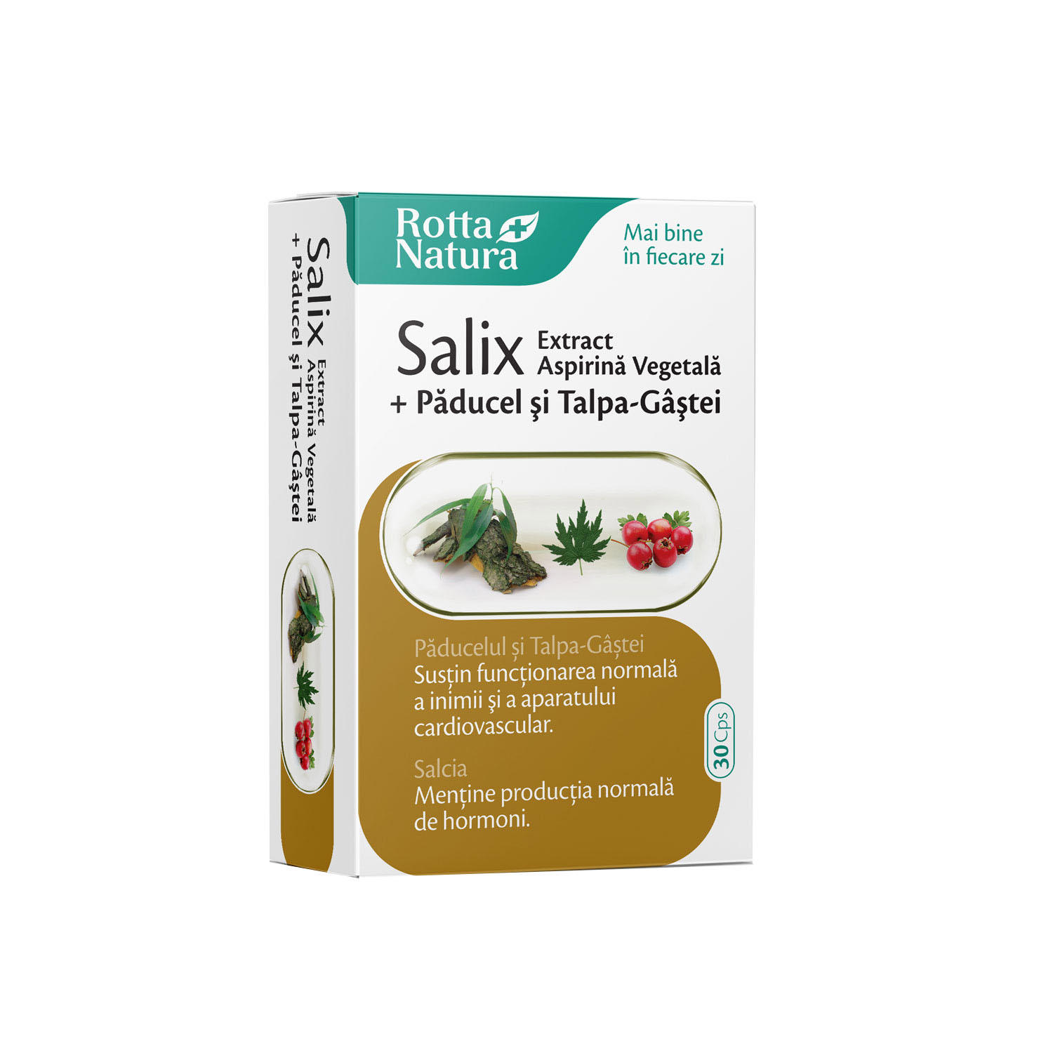 Salix Extract Aspirina Vegetala cu Paducel si Talpa Gastei 30 capsule Rotta Natura