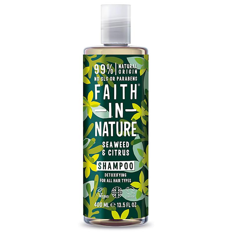 Sampon Natural Detoxifiant cu Alge Marine si Citrice pentru Toate Tipurile de Par 400 mililitri Faith In Nature
