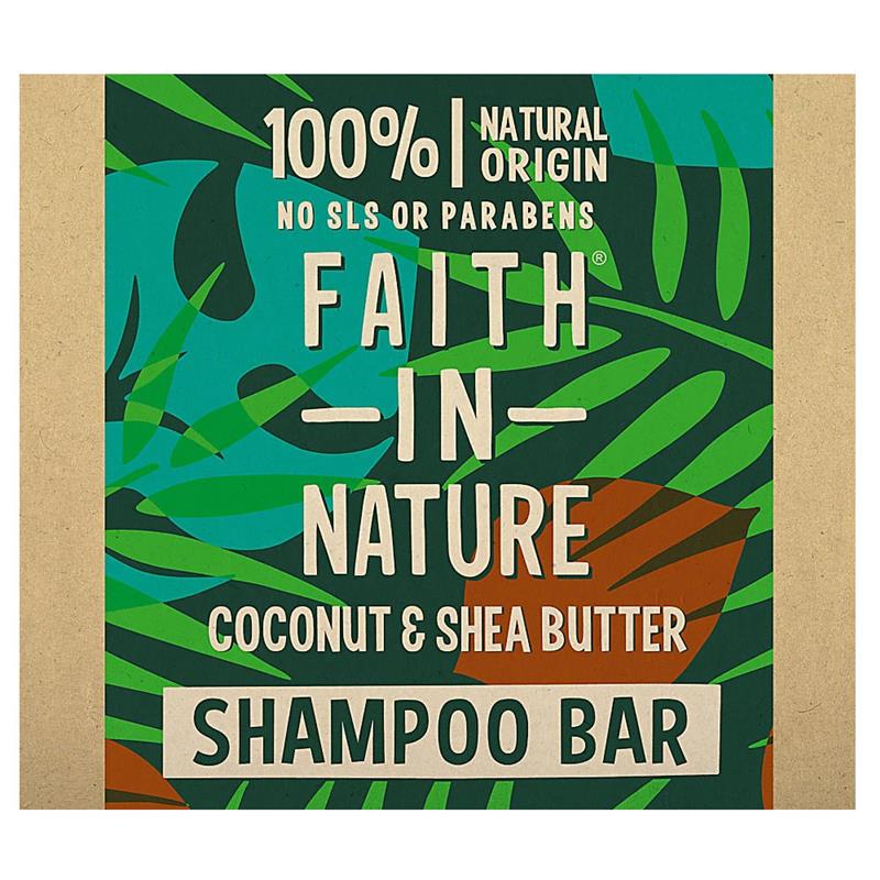 Sampon Natural Solid Nutritiv cu Cocos si Unt de Shea pentru Par Uscat 85 grame Faith In Nature