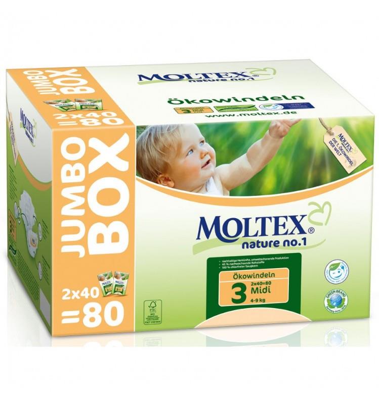 Scutece Eco pentru Bebelusi 4-9kg Nr.3 Jumbo Moltex 80buc