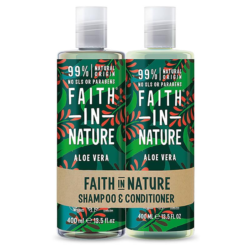 Set Sampon si Balsam cu Aloe Vera 2x400 mililitri Faith In Nature