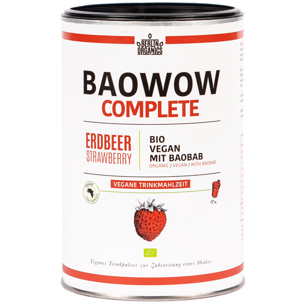 Shake cu Capsuni Bio Baowow Complete 400gr Berlin Organics