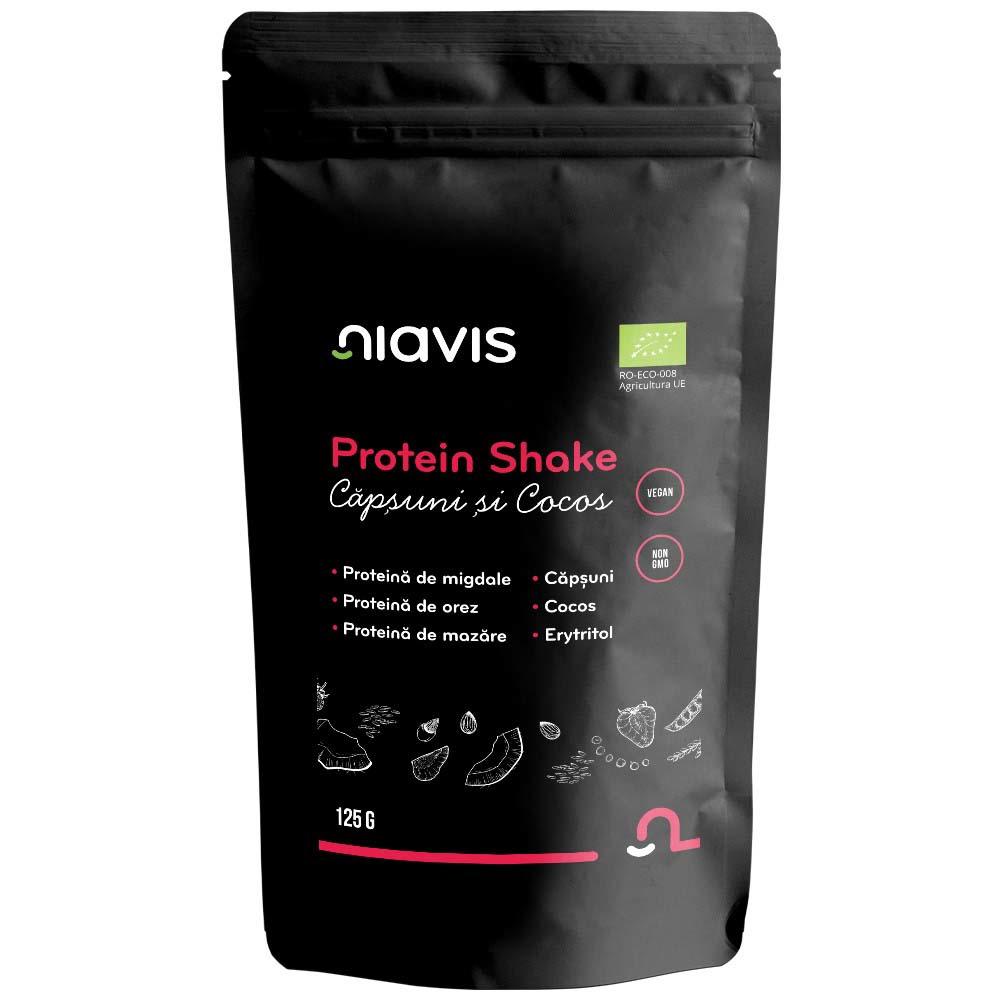 Shake Proteic cu Capsuni si Cocos Ecologic 125 grame Niavis