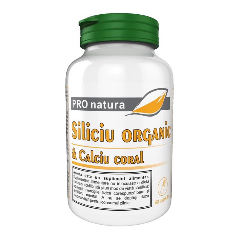 Siliciu Organic cu Calciu Coral 60 capsule Medica