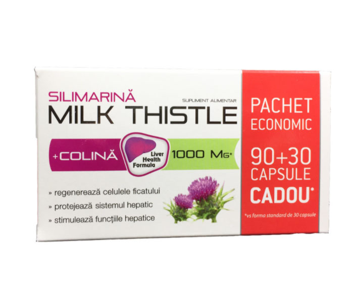 Silimarina Milk Thistle + Colina 120 capsule Zdrovit