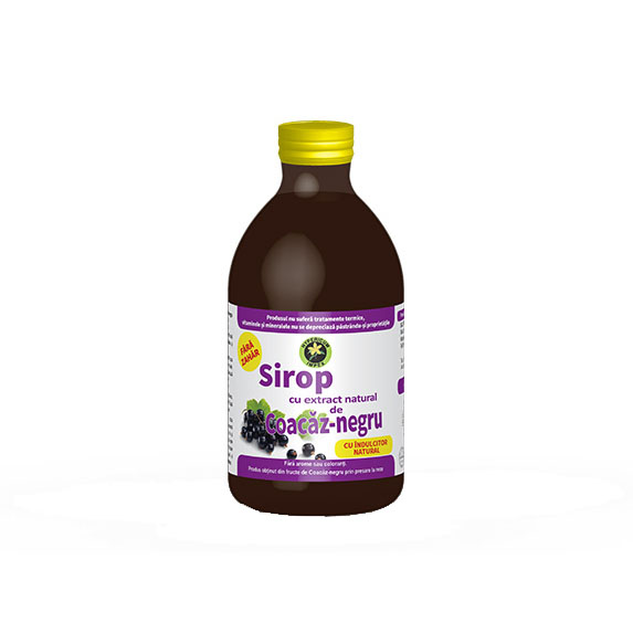 Sirop Coacaz Negru cu Indulcitor Stevie Rebaudiana 250 mililitri Hypericum 