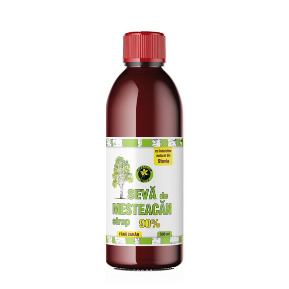 Sirop Seva de Mesteacan cu Indulcitor Stevie Rebaudiana 500 mililitri Hypericum